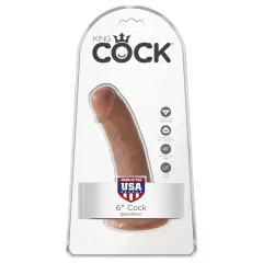 King Cock - dildo realistické - 15 cm - hnedá