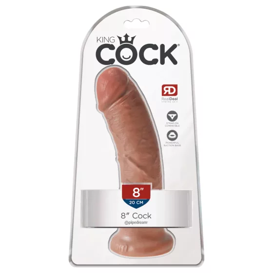 King Cock - realistický dildo - 20 cm - tmavá farba