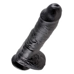 King Cock 10 dildo so semenníkmi (25cm) - čierne