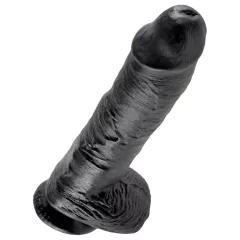   King Cock - realistický dildó s semenníkmi - 25 cm - čierny