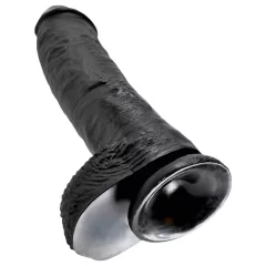   King Cock - realistický dildó s semenníkmi - 25 cm - čierny
