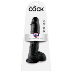 King Cock 10 dildo so semenníkmi (25cm) - čierne