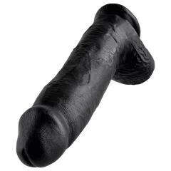 King Cock - realistický dildó s guľami - 30 cm - čierny