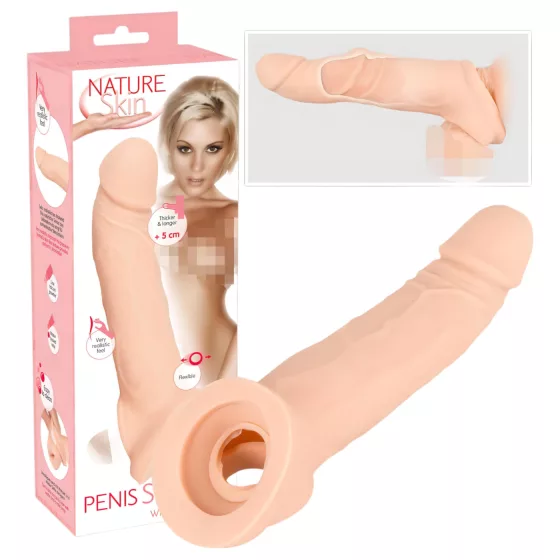 Nature Skin - Predlžovací návlek na penis s jedným krúžkom