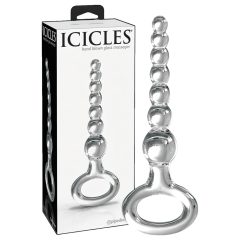 Icicles No. 67 - guľovitý sklenený dildo (priehľadný)