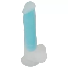 You2Toys - dildo so základňou - svietiace v tme - modré