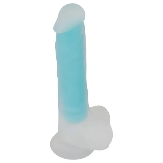 You2Toys - dildo so základňou - svietiace v tme - modré