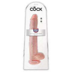   King Cock - realistický dildó s semenníkmi - 35 cm - telová farba