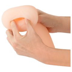   Nature Skin Pussy Masturbator - extra hlboký masturbátor, realistická vagína v púzdre (telová farba-čierna)