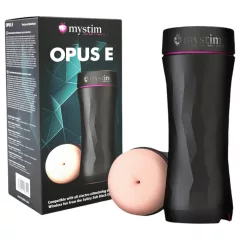   mystim Opus E Anus - análny elektro masturbátor - realistický čierno-prírodný