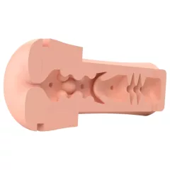   mystim Opus E Anus - análny elektro masturbátor - realistický čierno-prírodný