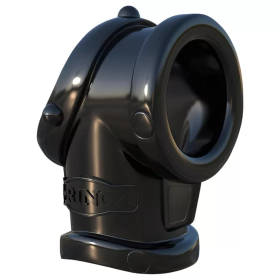 Fantasy Cock Pipe - erekčný krúžok a krúžok na semenníky - čierny