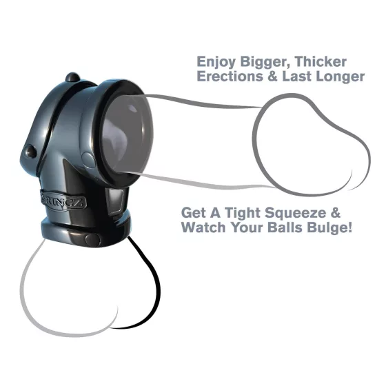 Fantasy Cock Pipe - erekčný krúžok a krúžok na semenníky - čierny