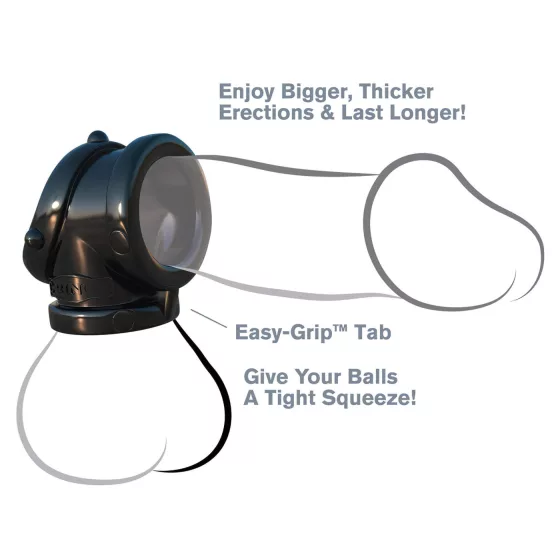 Fantasy Rock Hard - erekčný krúžok a ťahač semenníkov - čierny
