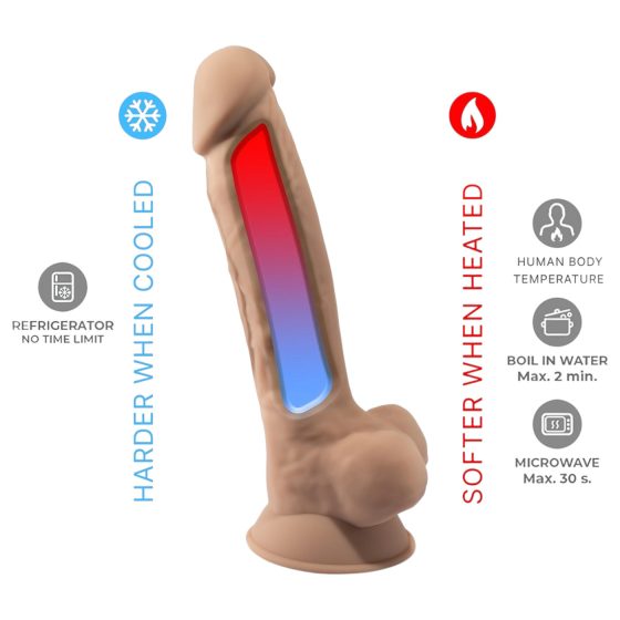 Silexd 7 - prísavkový dildo - 17,5 cm (prírodný)