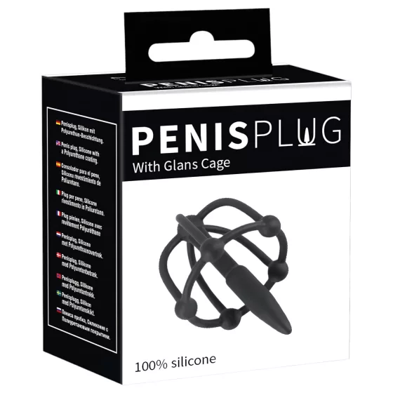 You2Toys - Penisplug - silikónová klietka na žaluď s dilatátorom (čierna)