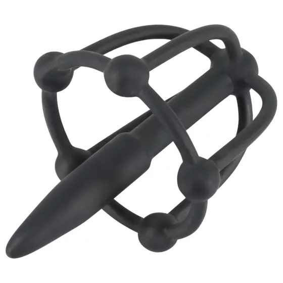 You2Toys - Penisplug - silikónová klietka na žaluď s dilatátorom (čierna)