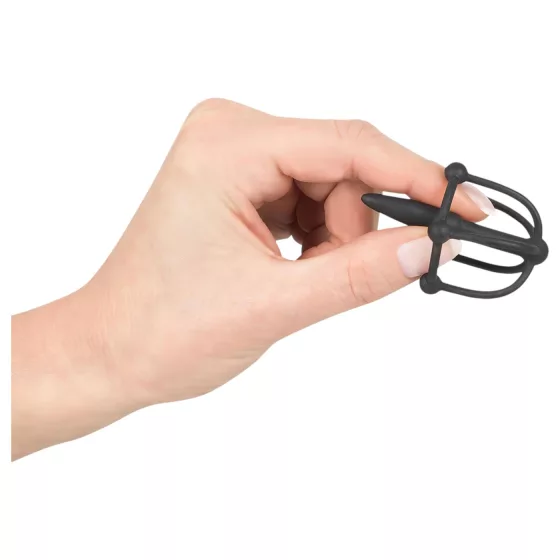 You2Toys - Penisplug - silikónová klietka na žaluď s dilatátorom (čierna)