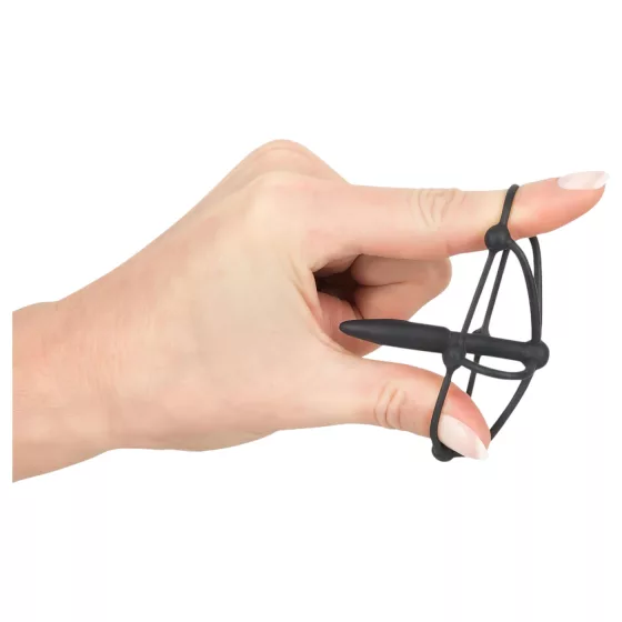 You2Toys - Penisplug - silikónová klietka na žaluď s dilatátorom (čierna)
