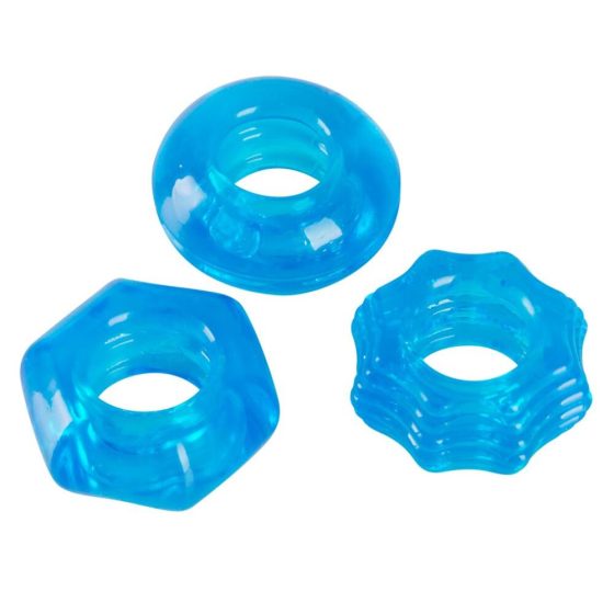You2Toys Stretchy - trojica silikónových krúžkov na penis (modrá)