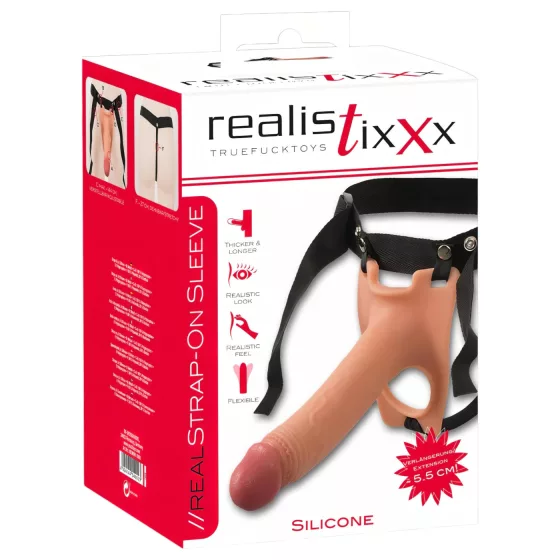 Realistixxx - dutý pripínací penis - realistický tvar - telová farba