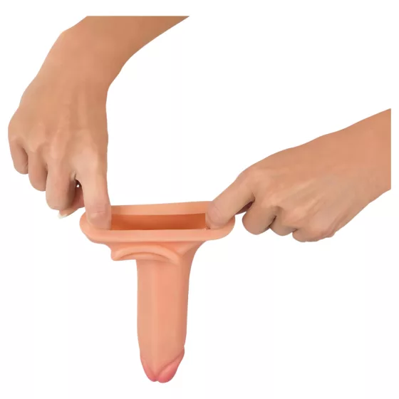 Realistixxx - návlek na penis s krúžkom - predĺženie 19 cm - telová farba