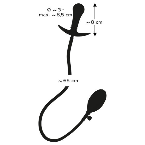 You2Toys - análny kolík s pumpou a guľôčkami - čierny