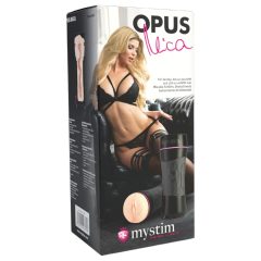   mystim OPUS Mica - realistická umelá vagína masturbátor (prírodná-čierna)