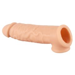   Realistixxx - návlek na penis s krúžkom na semenníky - 16cm (telová farba)