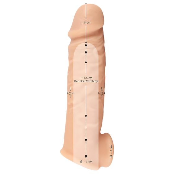 Realistixxx - Krúžkový návlek na penis - 16 cm (prírodný)