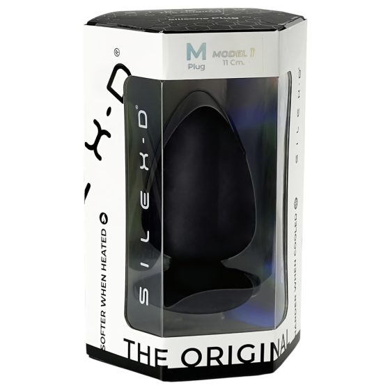 Silexd M - tvarovateľný análny kolík - 11 cm (čierny)
