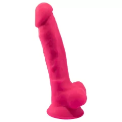   Silexd 7 - prísavkový, žilnatý dildo - 17,5 cm (ružový)