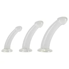 Crystal Clear - análna dildo sada - 3 diely - priehľadné