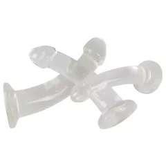 Crystal Clear - análna dildo sada - 3 diely - priehľadné