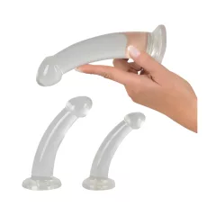 Crystal Clear - análna dildo sada - 3 diely - priehľadné