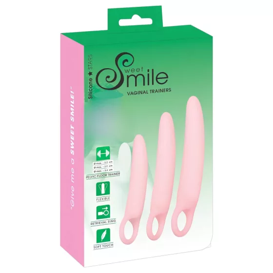 SMILE - vaginálne trenažéry - sada dild - ružové - 3 ks
