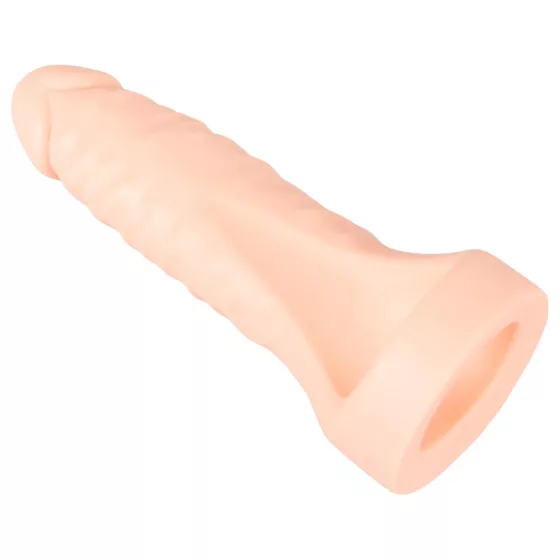 Realistixxx - realistický dvojitý dildo s erekčným krúžkom - naturálny