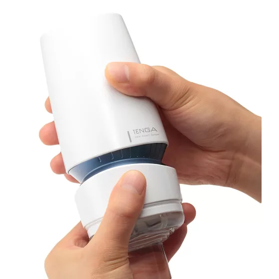 TENGA Aero - masturbátor ústa - silné sanie - bielomodrý