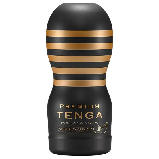 TENGA Premium Strong - jednorazový masturbátor - čierny
