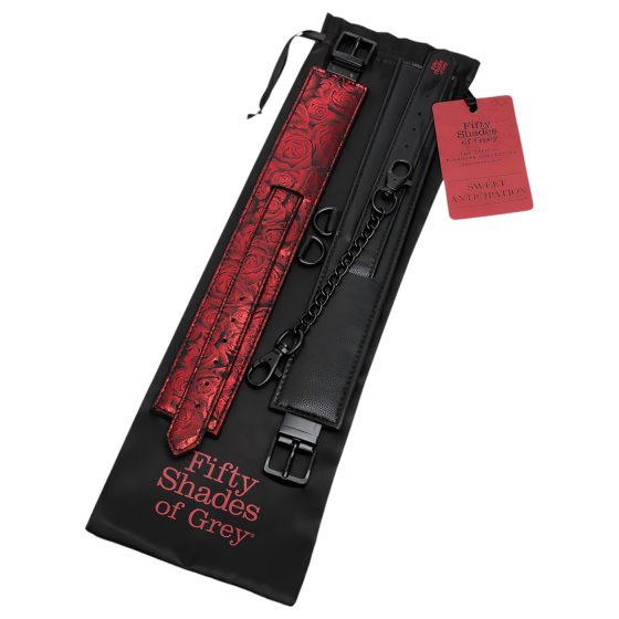 Päťdesiat odtieňov sivej - členkové putá (čierna-červená)