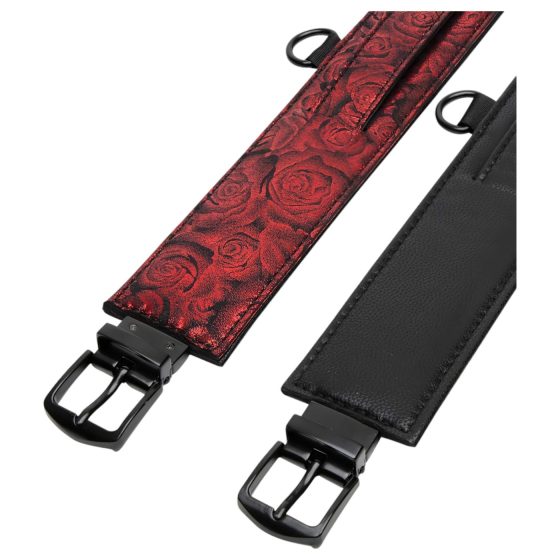 Päťdesiat odtieňov sivej - členkové putá (čierna-červená)