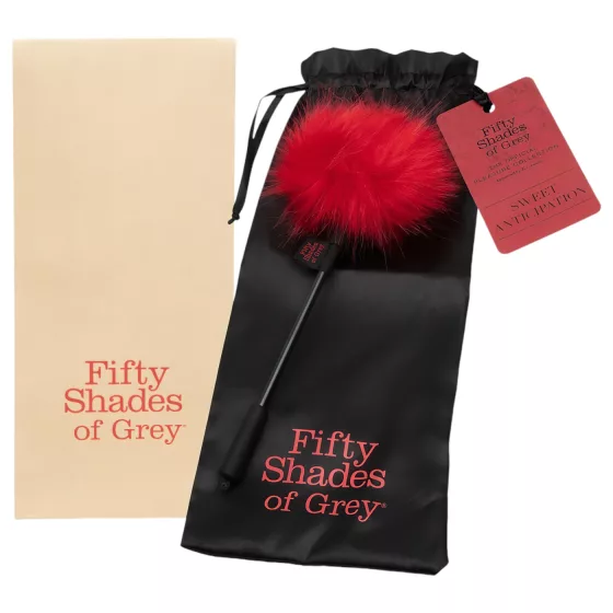 Fifty Shades of Grey - dráždiace pierko - čierna/červená