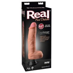   Real Feel Deluxe No.9 - realistický vibrátor s vajíčkom (naturálny)