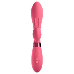   OMG Selfie - vodotesný vibrátor na bod G s ramenom na klitoris (ružový)