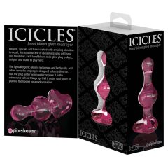   Icicles No. 75 - srdiečkový, sklenený anál plug (ružový)