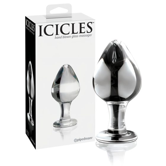 Icicles No. 25 - análny kolík - sklo - kužeľový - priehľadný