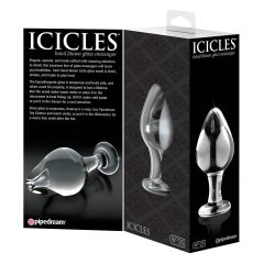  Icicles No. 25 - kužeľový sklenený anál plug (priehľadný)
