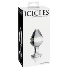   Icicles No. 25 - kužeľový sklenený anál plug (priehľadný)