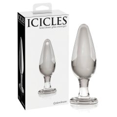   Icicles No. 26 - kónické, sklenené análne kolík (priehľadný)