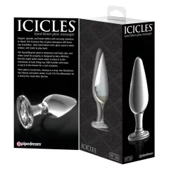   Icicles No. 26 - kužeľovitý, sklenený análny kolík (priehľadný)